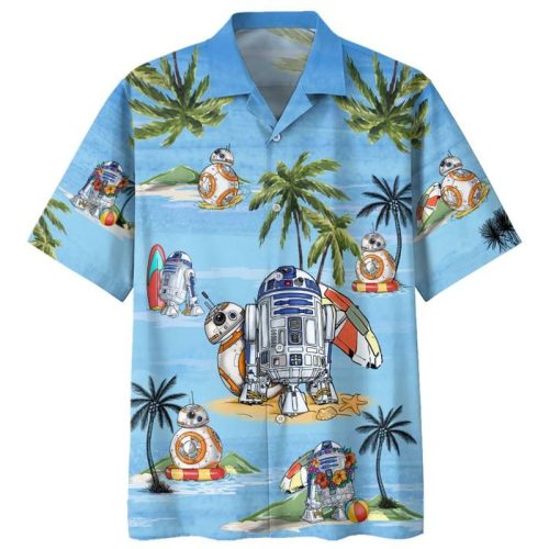 Robots R 2 D 2 Beach Summer Vacation Hawaiian Shirt