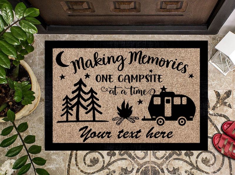 Making Memories One Campsite At A Time Personalized Doormat