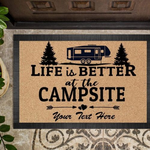 Life Is Better At The Campsite Personalized Doormat