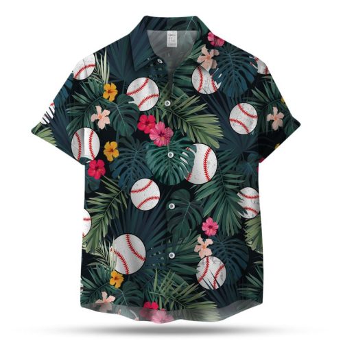 Baseball Pattern Hawaiian Shirt