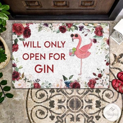 Flamingo Will Only Open For Gin Doormat