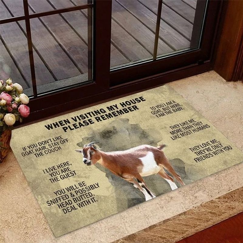 Goat When Visiting My House Please Remember Doormat