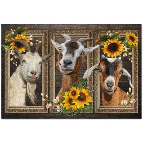 Goat Sunflower Doormat