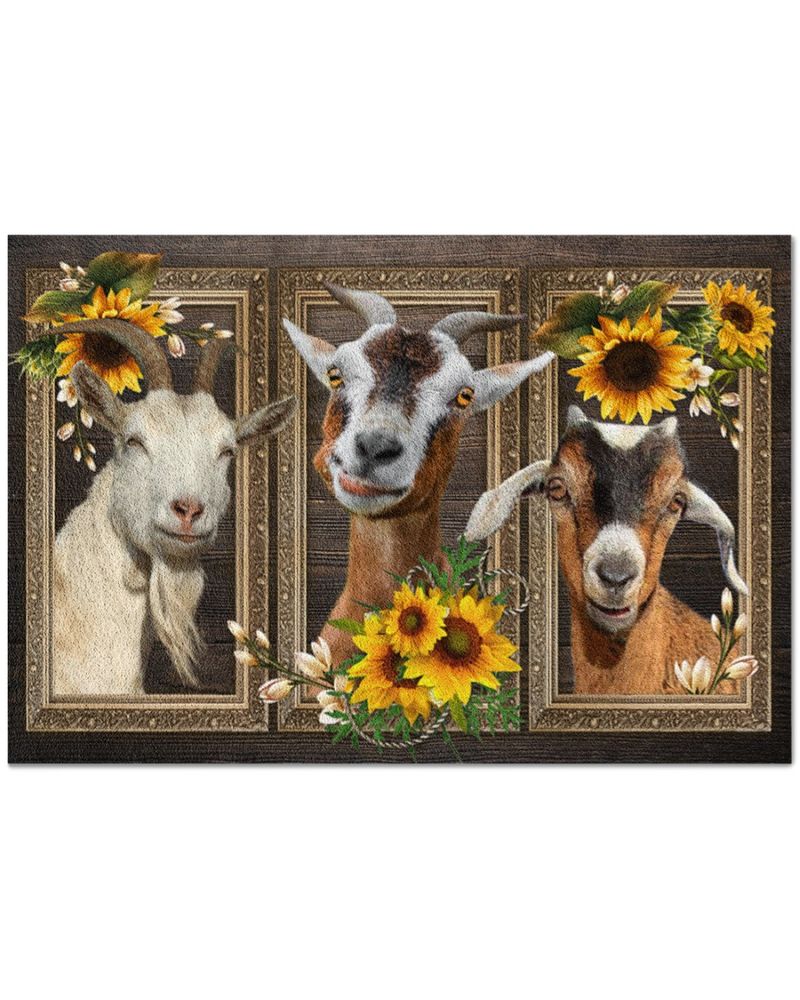 Goat Sunflower Doormat