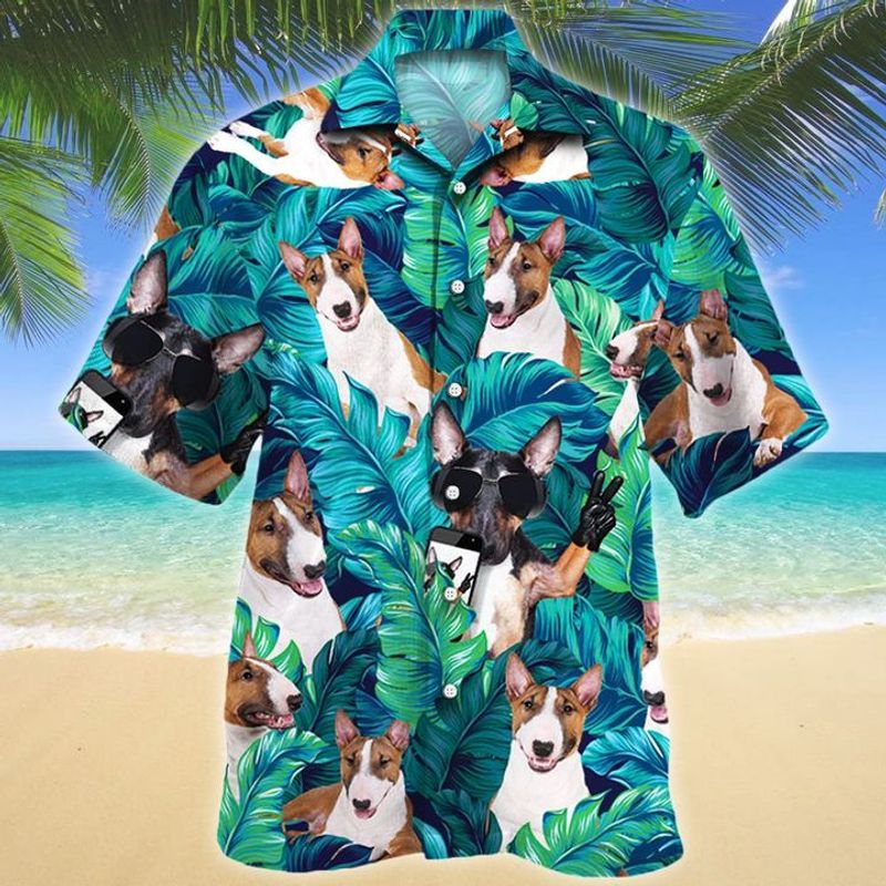 Miniature Bull Terrier Dog Lovers Hawaiian Shirt