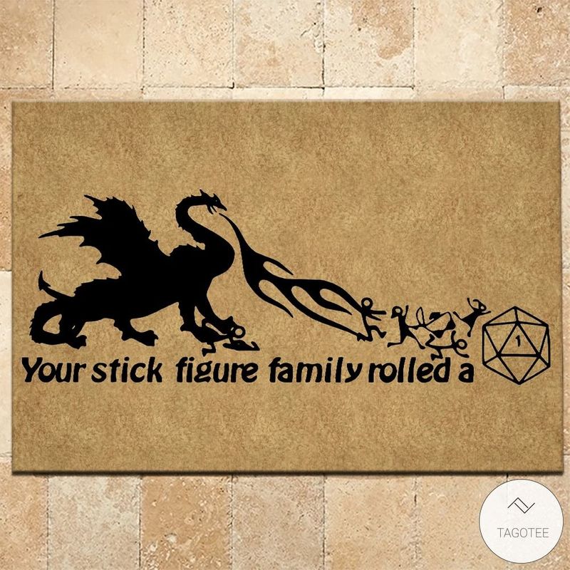 Dungeons Dragons Your Stick Figure Family Rolled A 1 Doormat