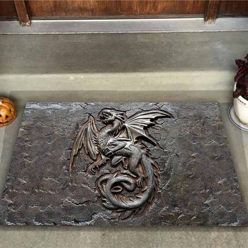 Dragon Cracks Metal Pattern Doormat