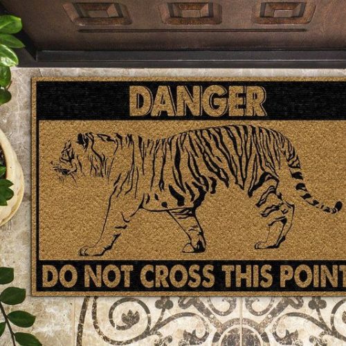 Danger Tiger Do Not Cross This Point Doormat