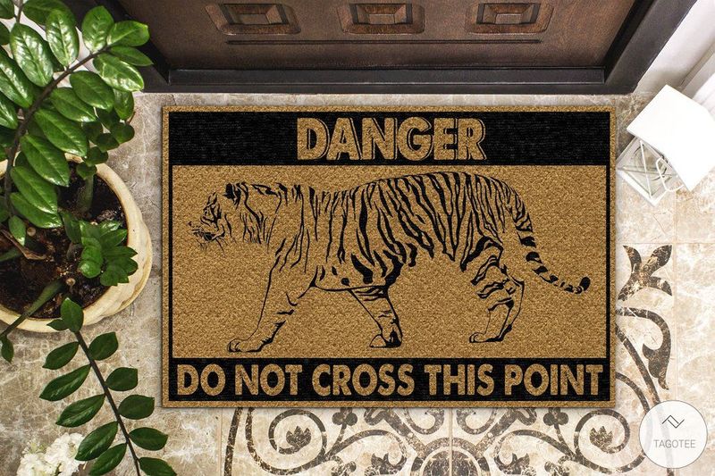 Danger Tiger Do Not Cross This Point Doormat