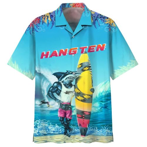 Shark Hang Ten Hawaiian Shirt
