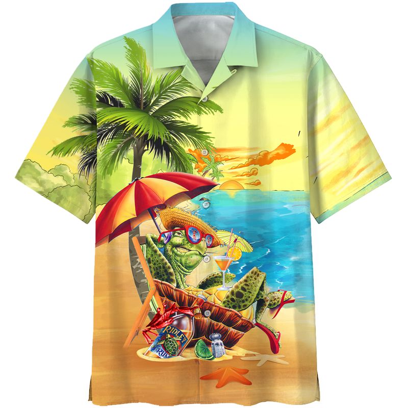Turtle On The Beach Hawaiian Shirt