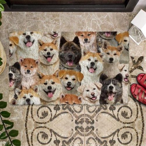 A Bunch Of Akita Inus Doormat
