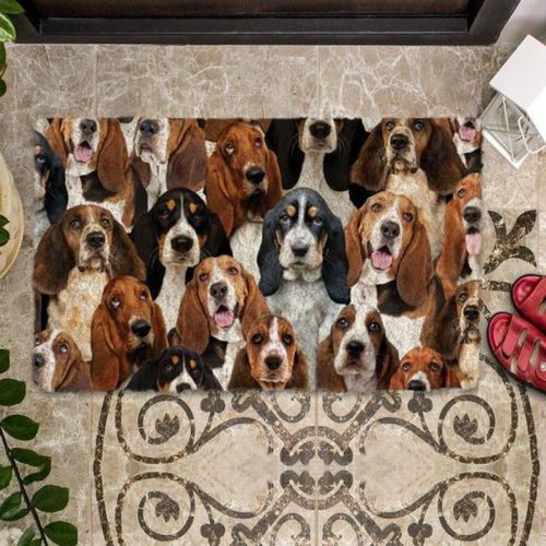 A Bunch Of Basset Hounds Doormat