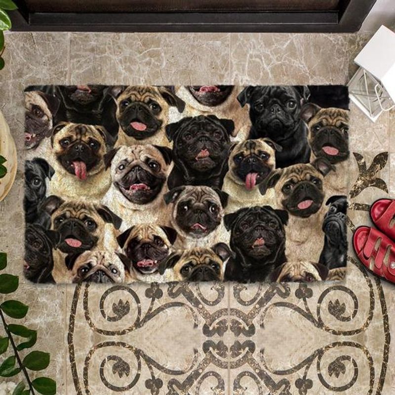 A Bunch Of Pugs Doormat