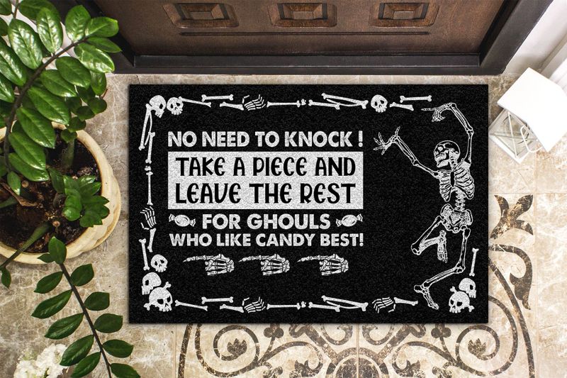 Halloween Skull Trick Or Treat Avoid Doormat