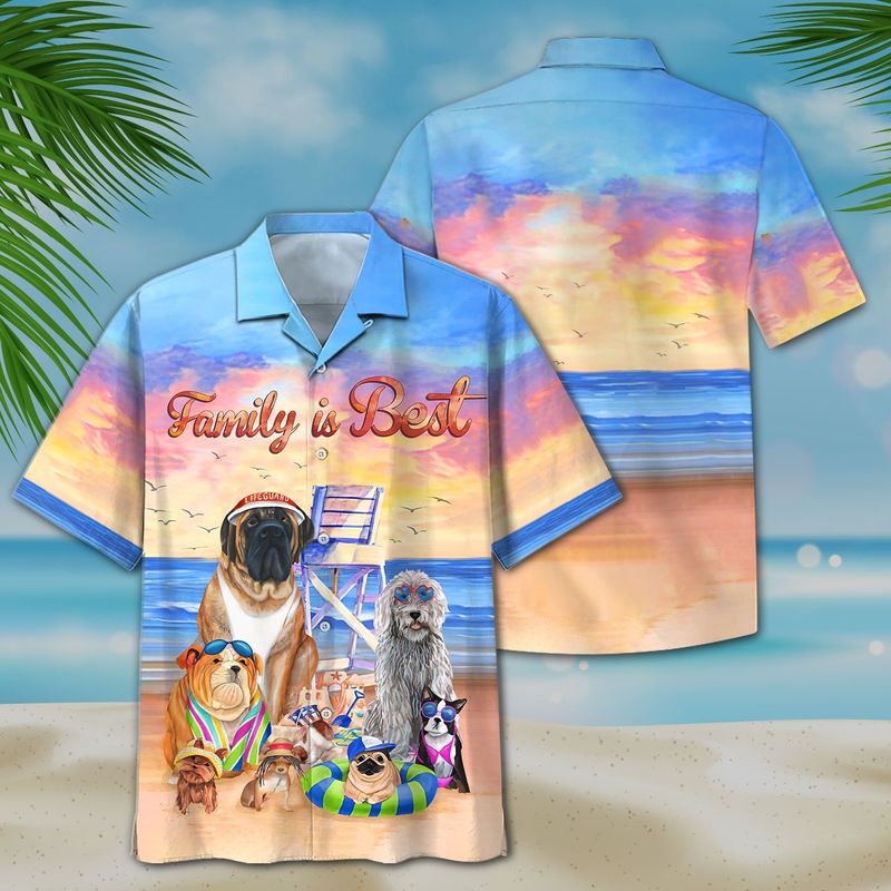 Dogs In The Beach Family Is Best Hawaiian Shirt