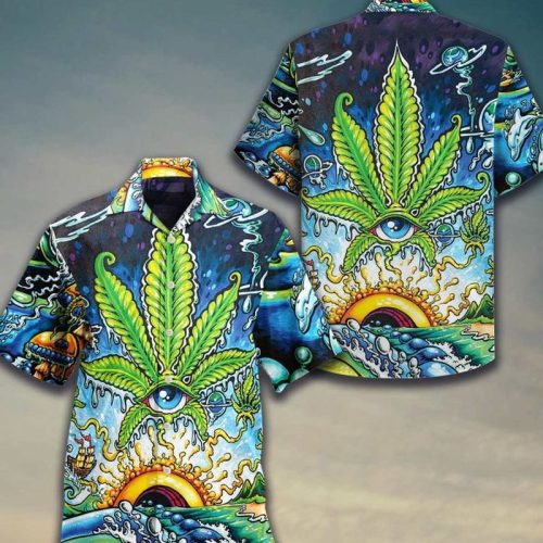 Weed Psychedelic Color Hawaiian Shirt