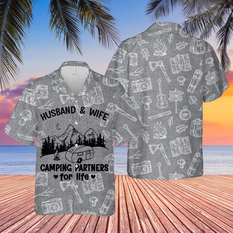 Camping Husband And Wife Partners For Life Hawaiian Shirt