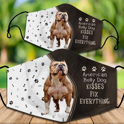 American Bully Dog Kisses Fix Everything Face Mask