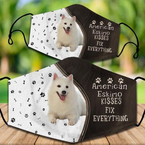 American Eskimo Kisses Fix Everything Face Mask