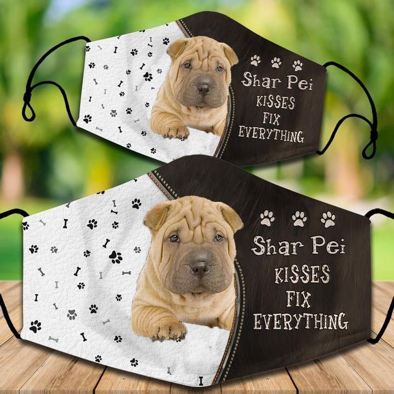 Shar Pei Kisses Fix Everything Face Mask Shar Pei Kisses Fix Everything Face Mask