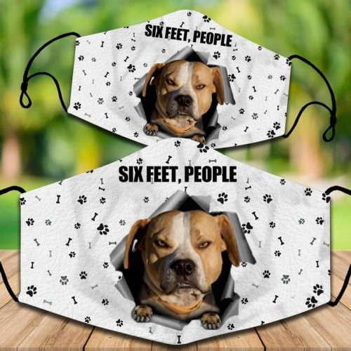 Staffordshire Bull Terrier Six Feet People Face Mask