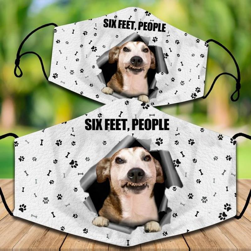 Jack Russell Terrier Six Feet People Face Mask