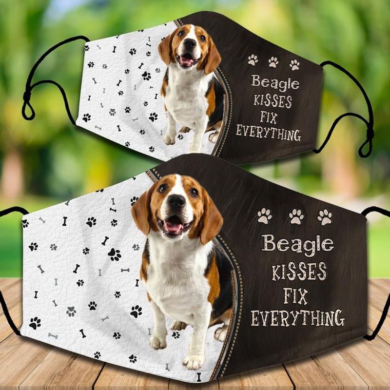 Beagle Kisses Fix Everything Face Mask