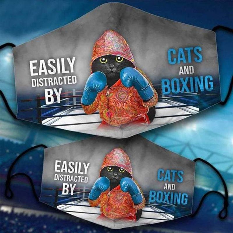 Easily Distracted By Cats And Boxing Cloth Face Mask