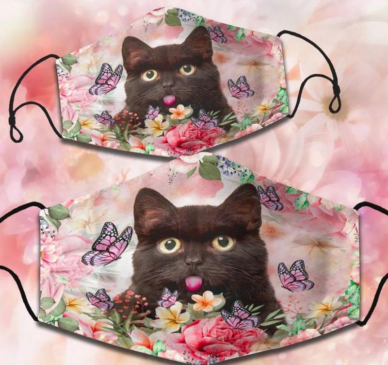 Cat Butterfly Flower Cloth Face Mask