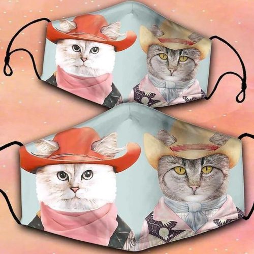 Cowboy Cat Funny Cat Lovers Cloth Face Mask