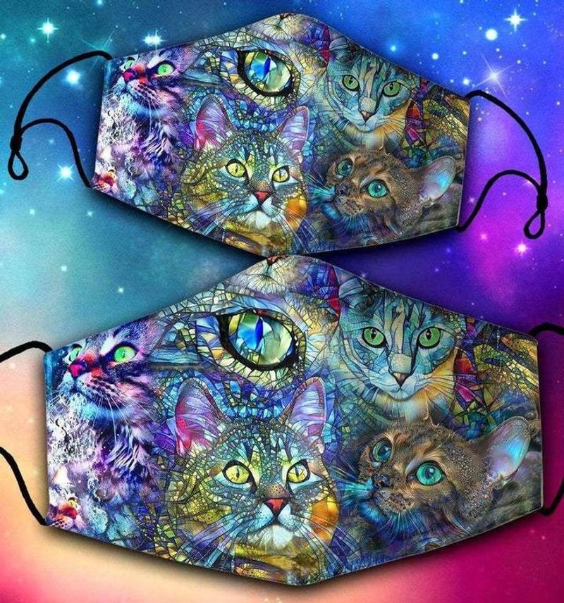 Psychedelic Art Cat Awesome Animal Pet Cloth Face Mask