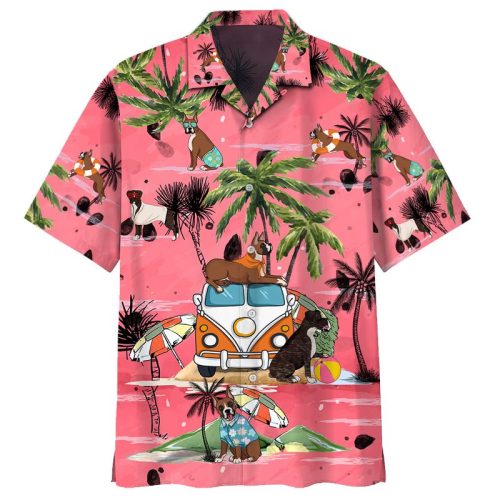 VW Hippie Bus Boxer Summer Beach Hawaiian Shirt