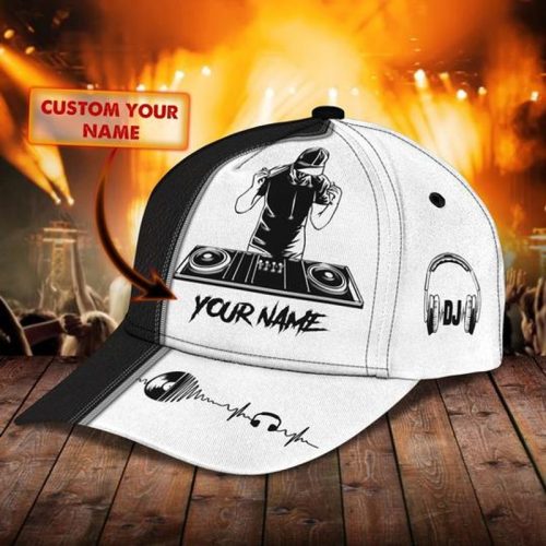 Personalized Dj Black And White Cap