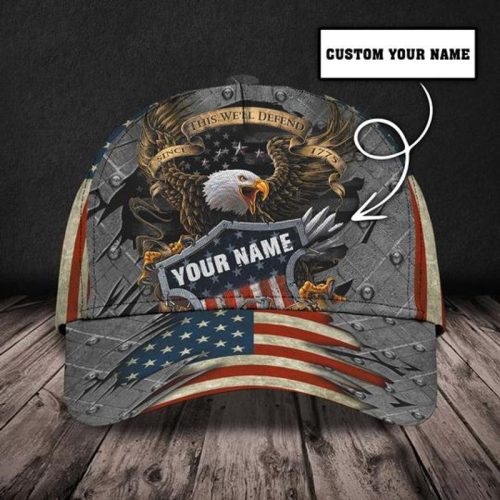 Personalized Veteran Eagle This Well Defend Cap