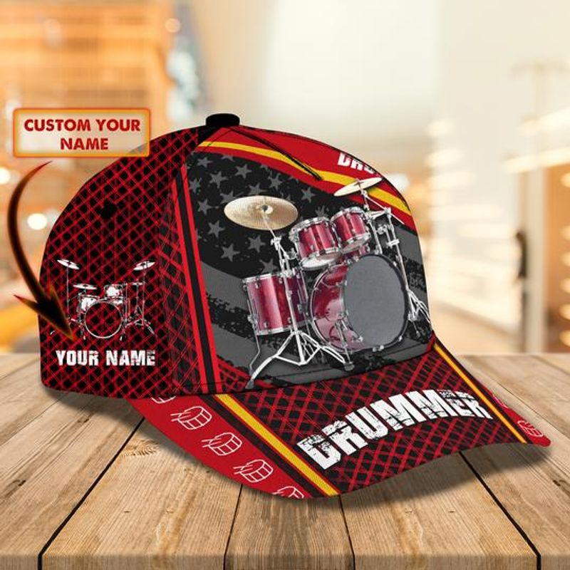 Personalized Drummer Red Cap