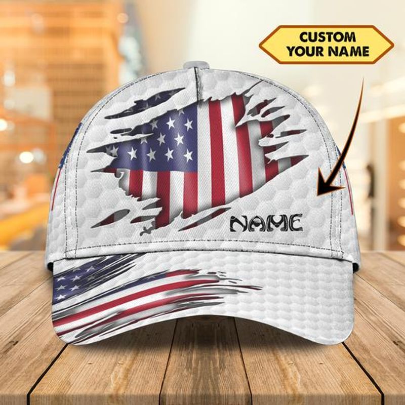 Personalized Us Flag Golf Cap