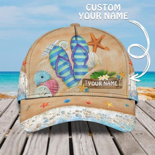 Personalized Flip Flop On The Beach Cap