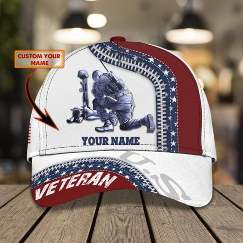 Personalized Custom Name Veteran Kneeling Cap