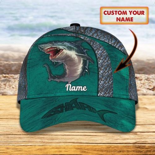 Personalized Custom Name Shark Hat Cap