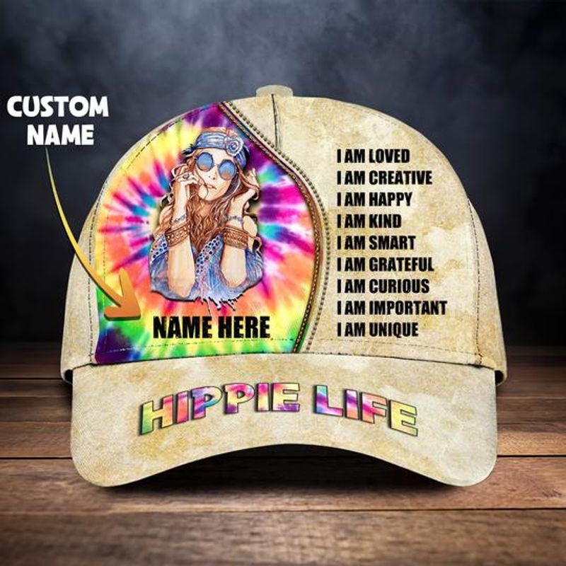 Personalized Hippie Life Girl Cap
