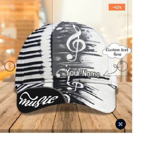 Personalized Piano Music 3 D Cap