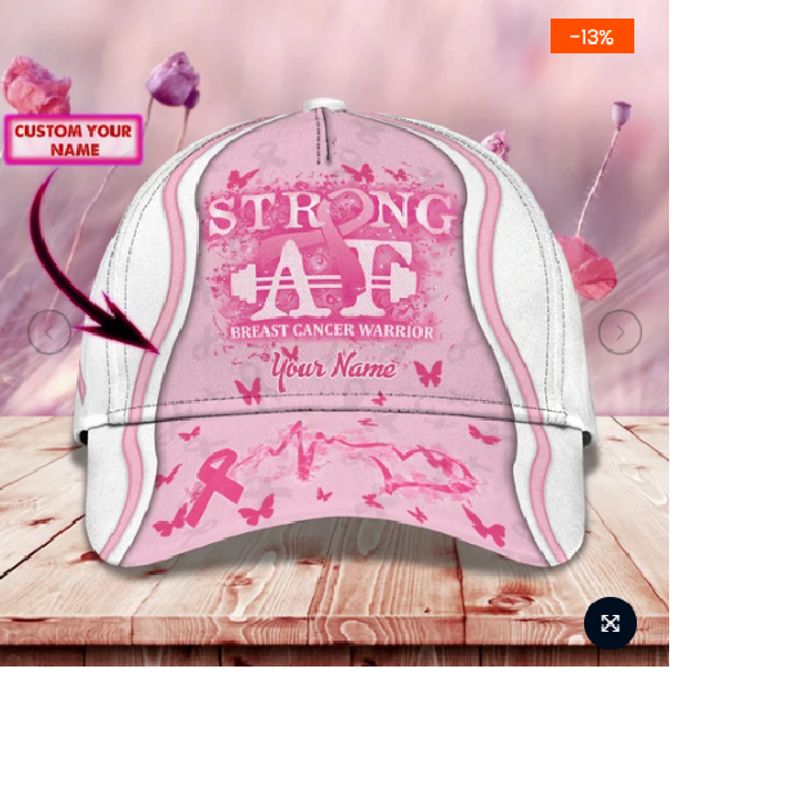 Personalized Breast Cancer Awareness Strong Af 3 D Cap