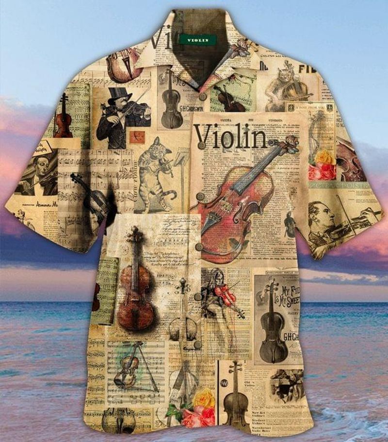 Melodies Of Time Violins Unisex Hawaiian Shirt