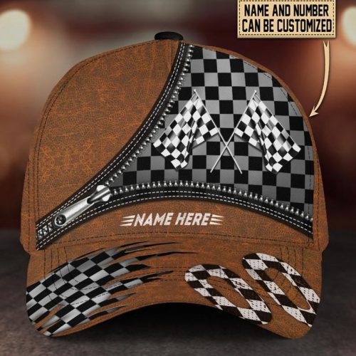 Personalized Racing Crack Leather Cap