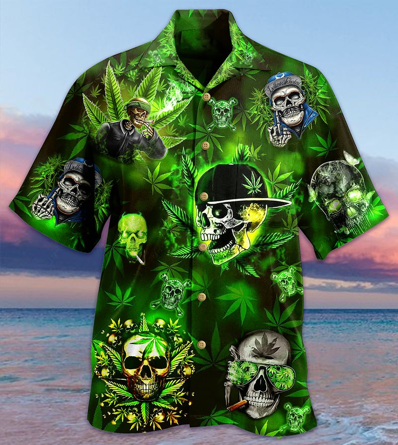Skull Lets Get High Hawaiian Shirt