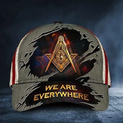 Freemason Hat Were Everywhere USA Flag Masonic Hat Merch Unique Design Masonic Gift Ideas