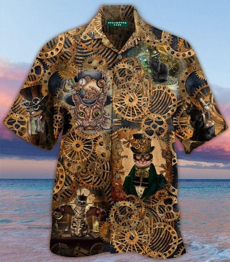 Steampunk Cat Unisex Hawaiian Shirt