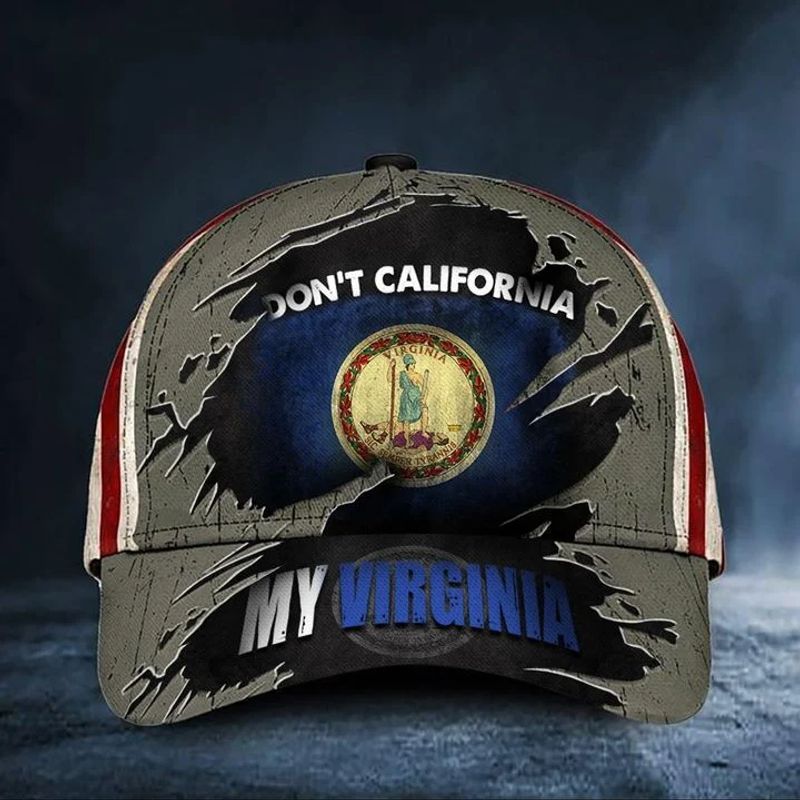 Dont California My Virginia Hat Vintage American Flag Cap Proud State Of Virginia Man Gift