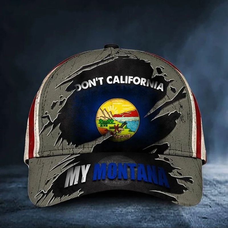 Dont California My Montana Hat Vintage USA Flag Cap Unique Montana State Merch Gift Ideas